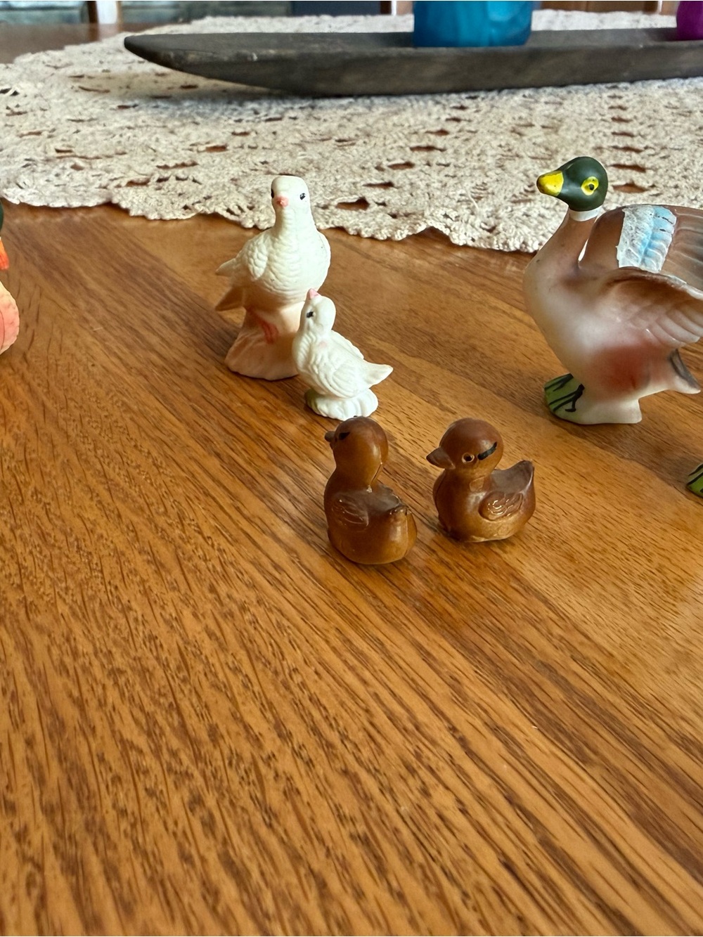8 piece set of variety of ducks, geese, mallards mini figurines